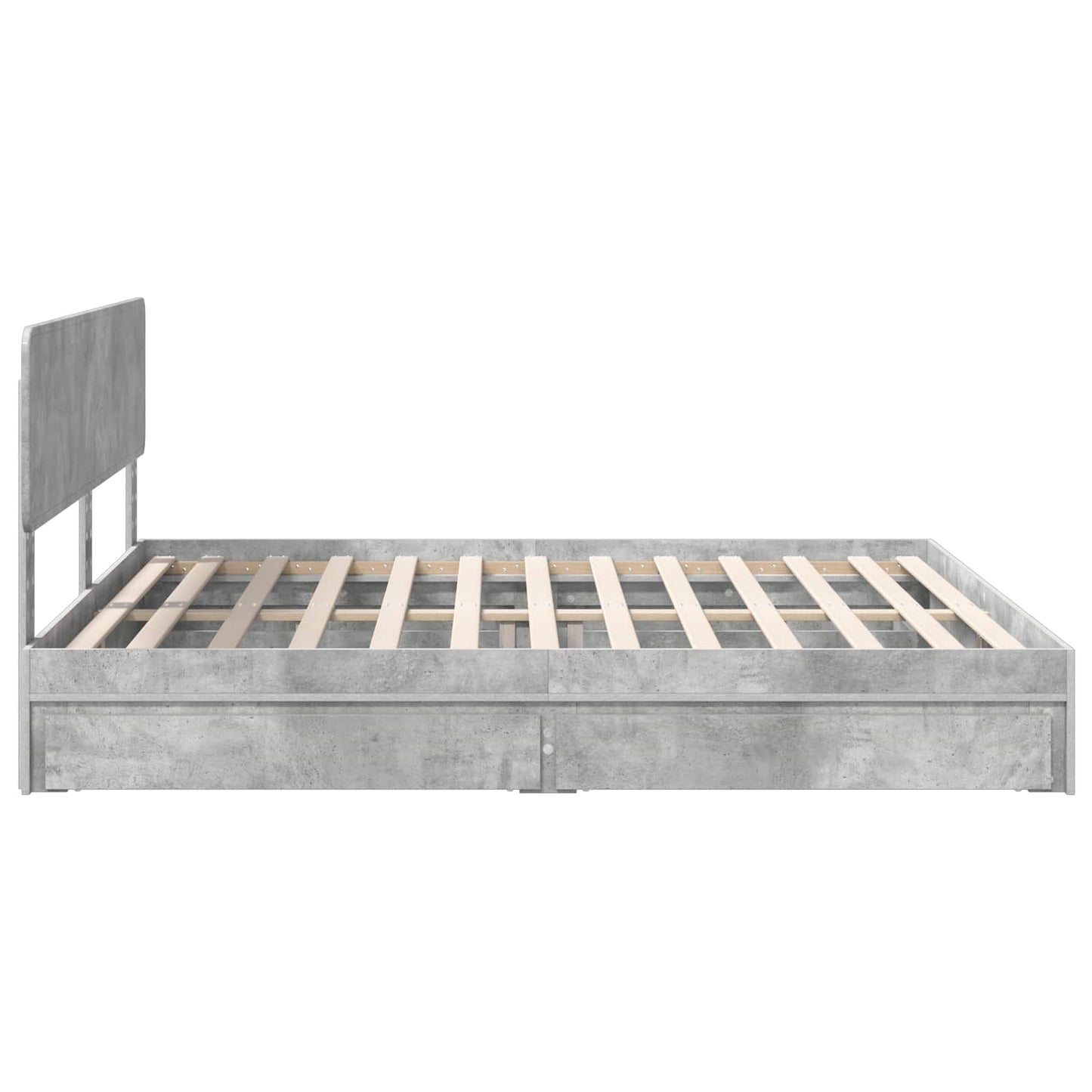 Letto con Contenitore con testiera Grigio cemento 200 x 200 cm | homemem39