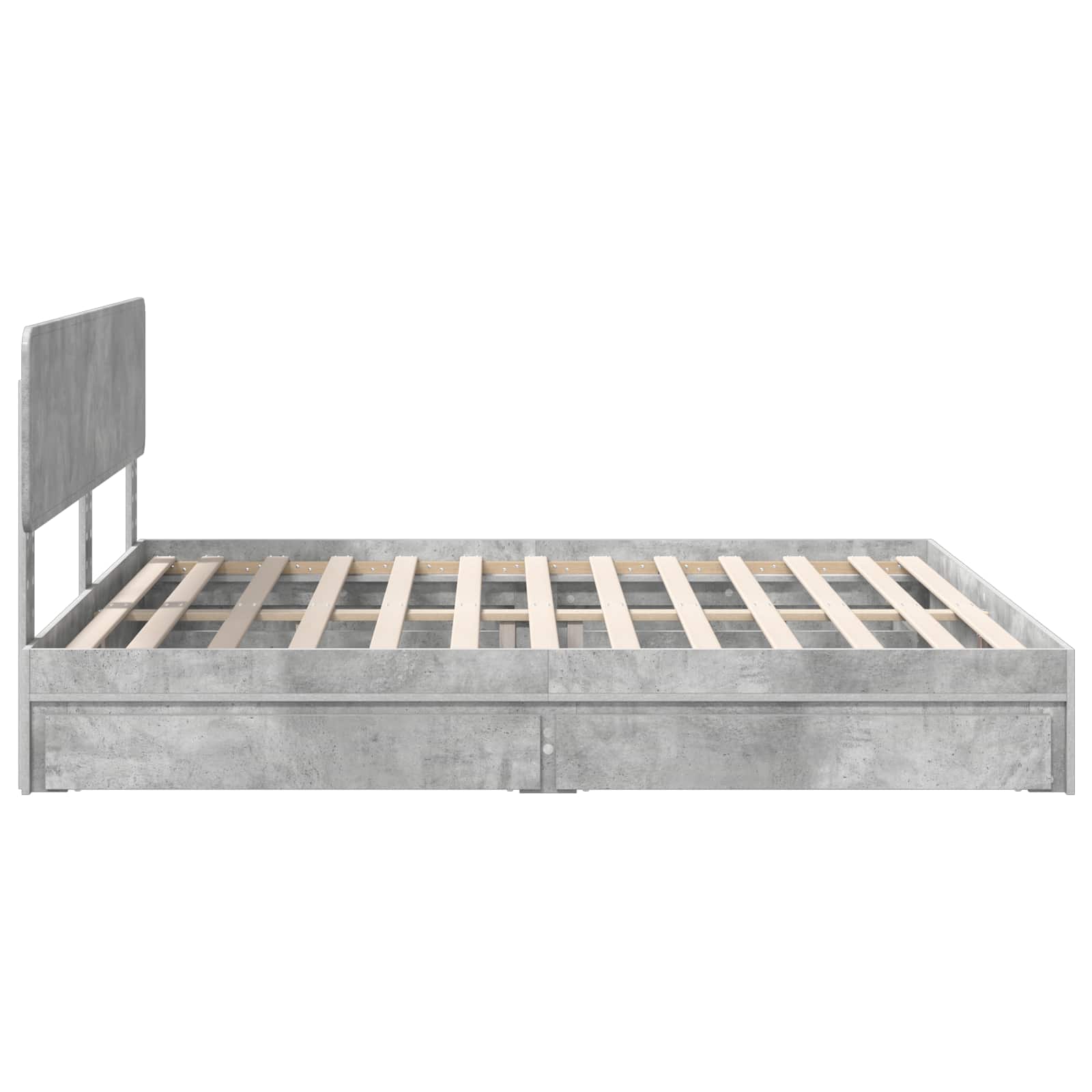 Letto con Contenitore con testiera Grigio cemento 200 x 200 cm | homemem39