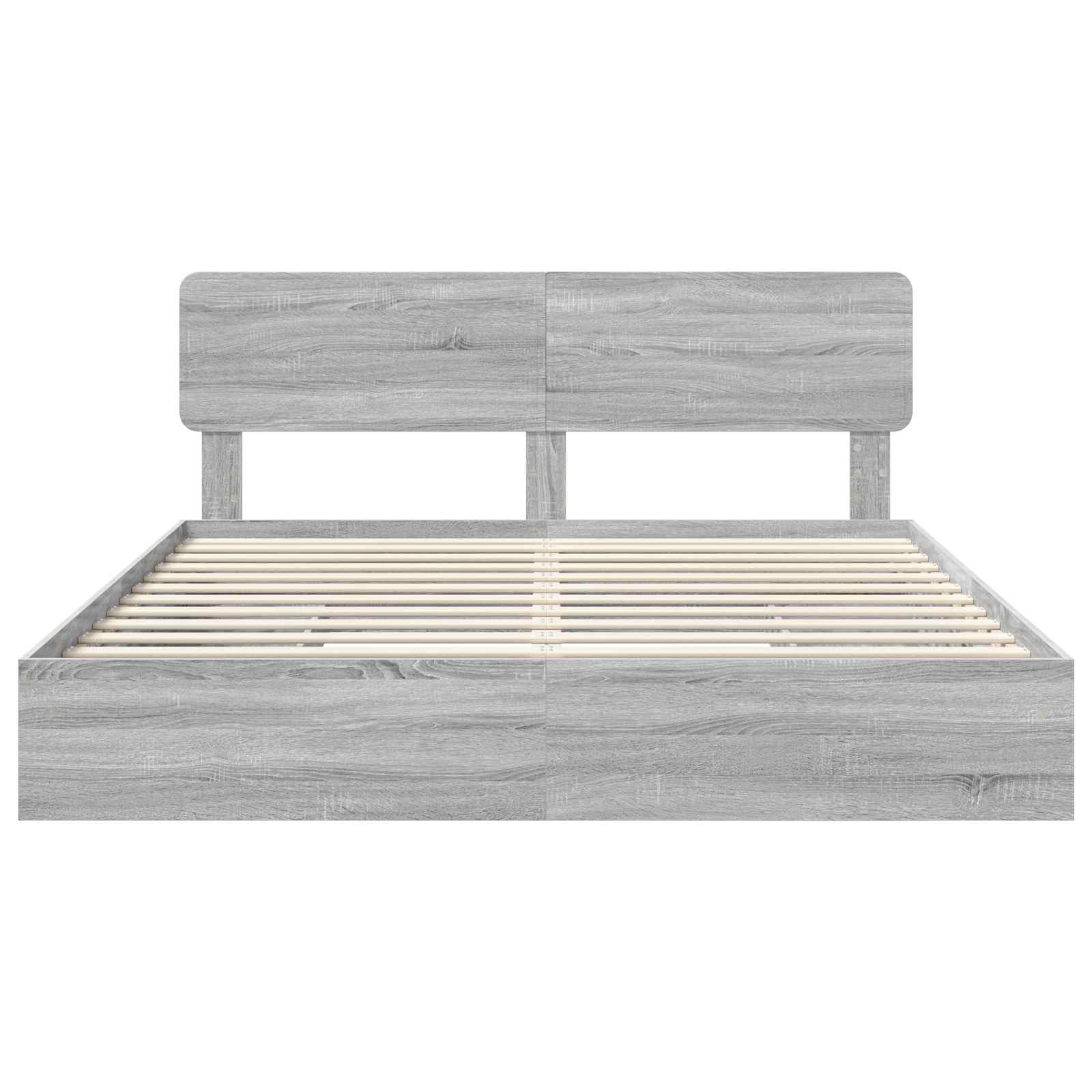 Letto con Contenitore con testiera Grigio Sonoma 200 x 200 cm | homemem39