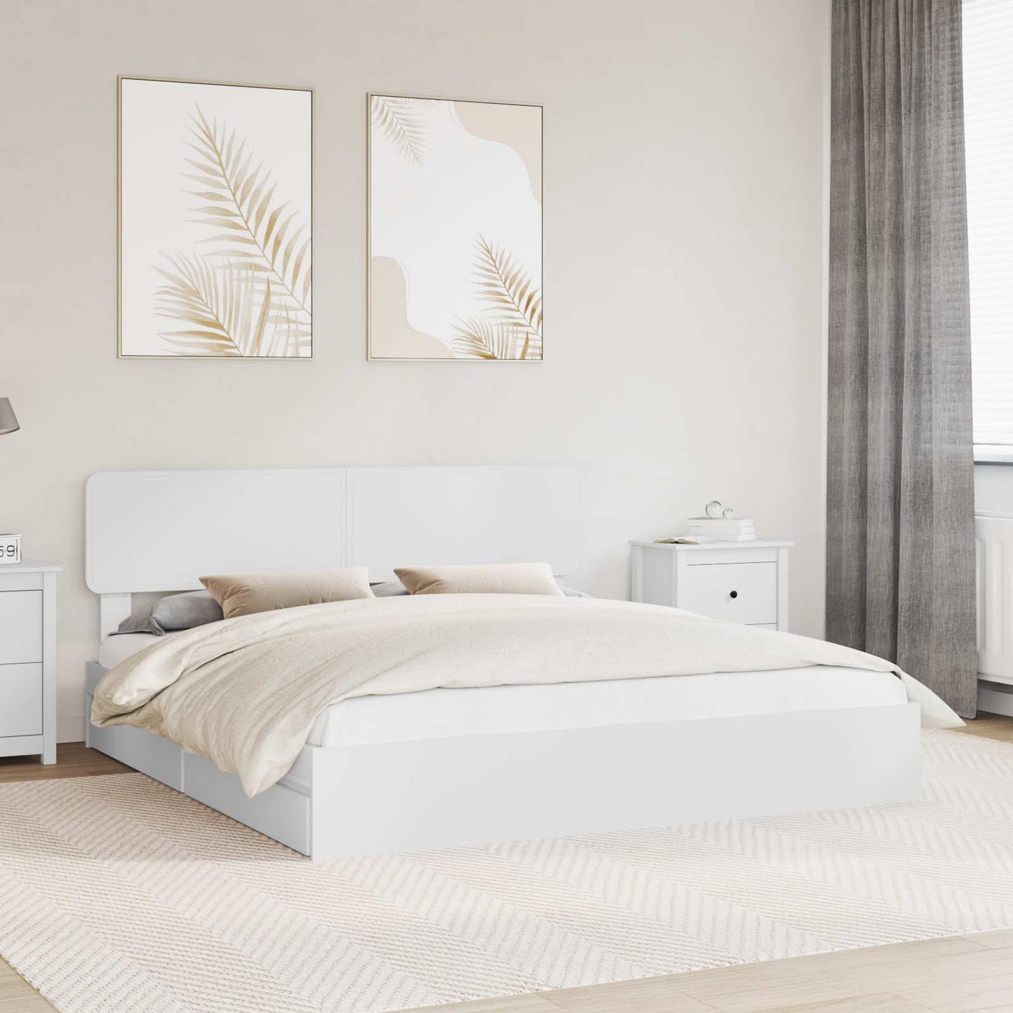 Letto con Contenitore Bianco 180 x 200 cm Legno multistrato | homemem39