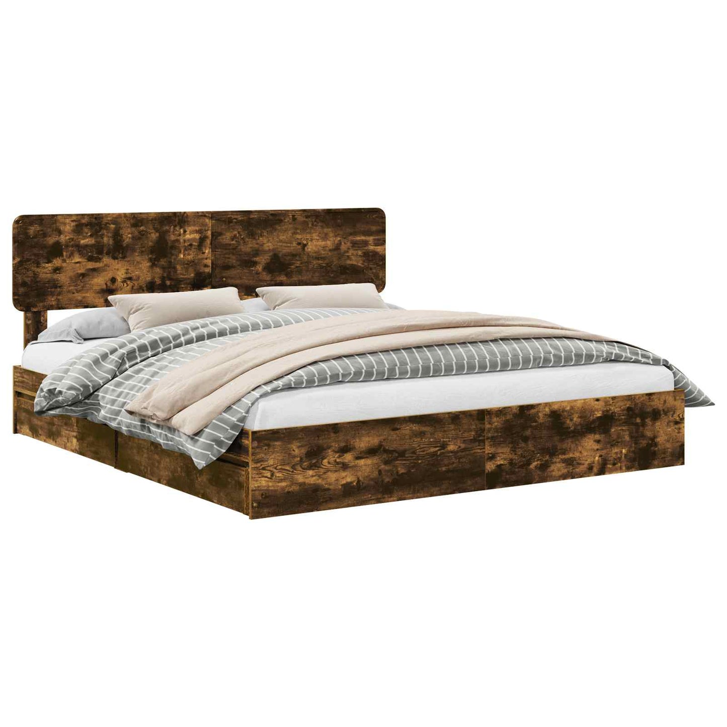 Letto con Contenitore con testiera Rovere fumé 180 x 200 cm | homemem39