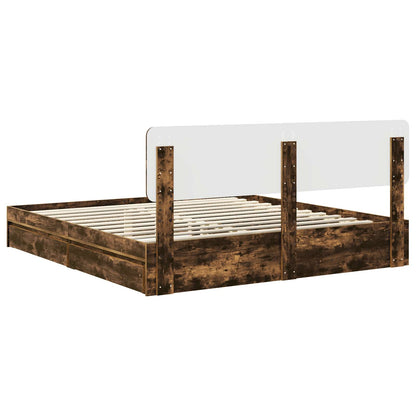 Letto con Contenitore con testiera Rovere fumé 180 x 200 cm | homemem39