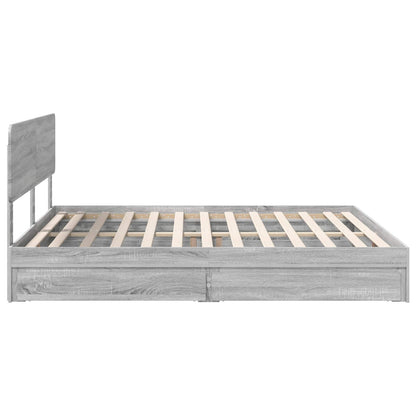 Letto con Contenitore con testiera Grigio Sonoma 180 x 200 cm | homemem39