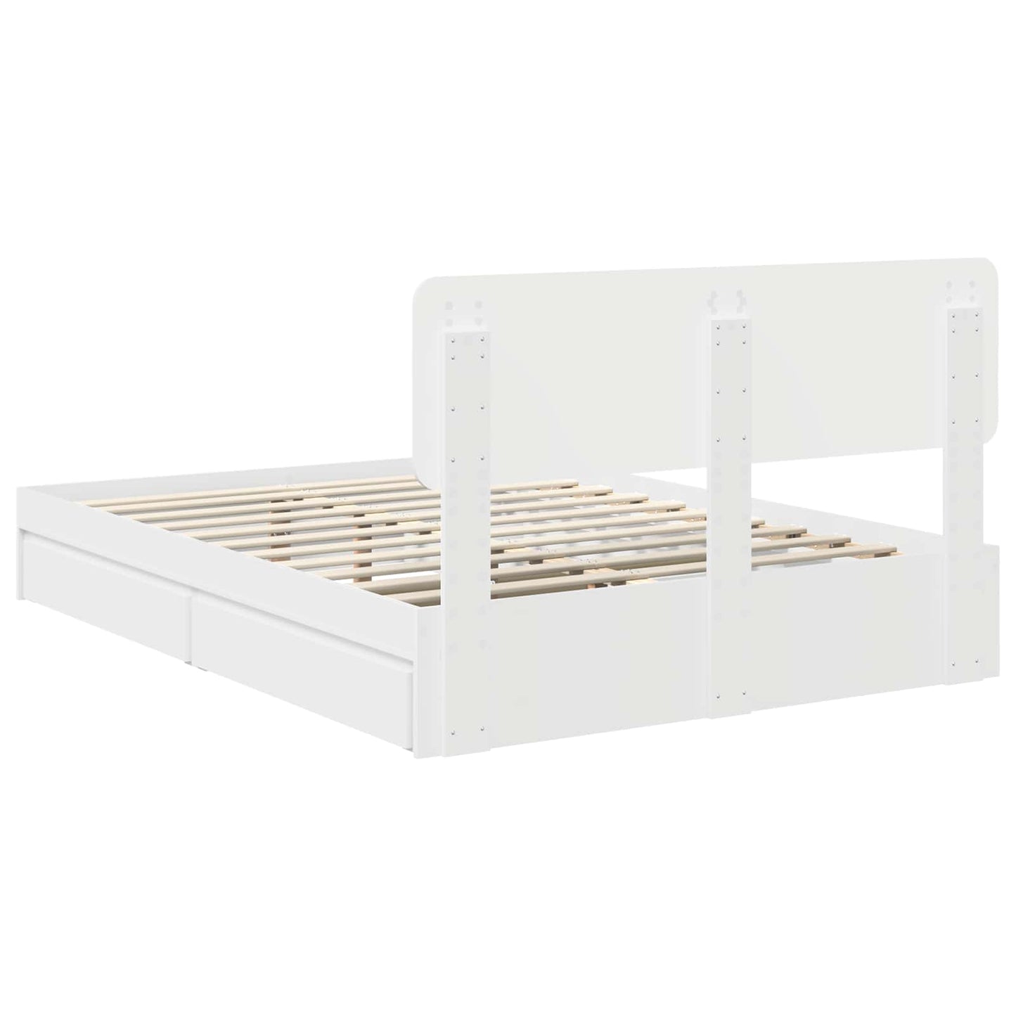 Letto con Contenitore Bianco 160 x 200 cm Legno multistrato | homemem39