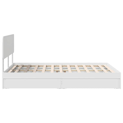 Letto con Contenitore Bianco 160 x 200 cm Legno multistrato | homemem39