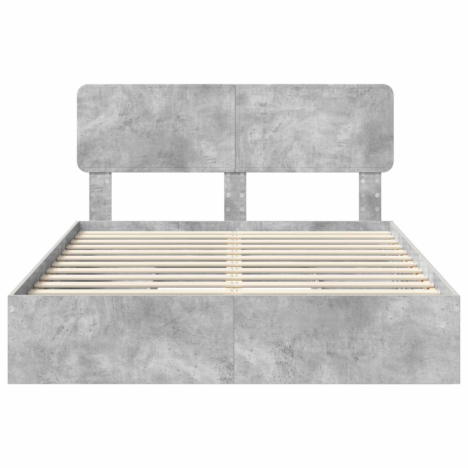 Letto con Contenitore con testiera Grigio cemento 150 x 200 cm | homemem39