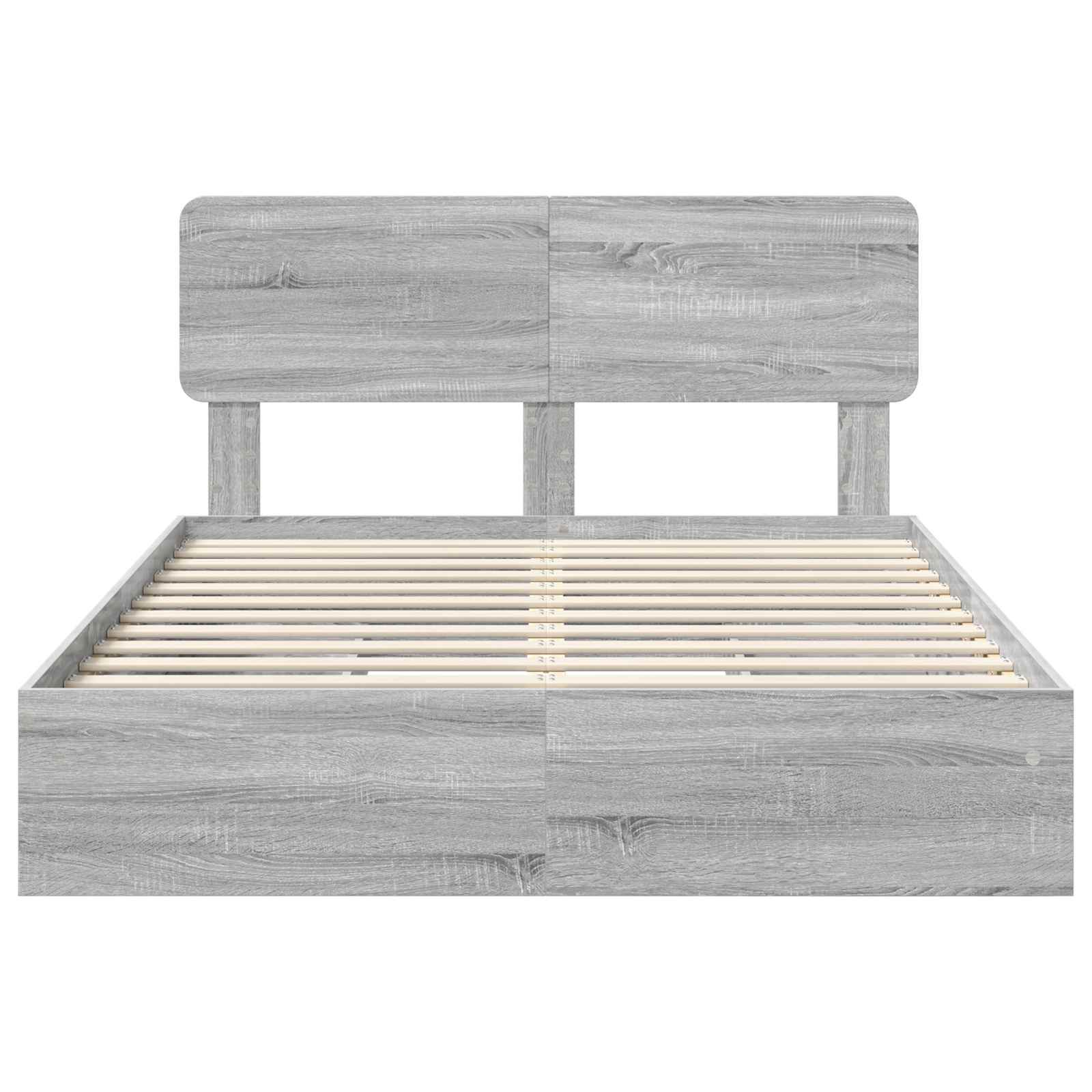 Letto con Contenitore con testiera Grigio Sonoma 150 x 200 cm | homemem39