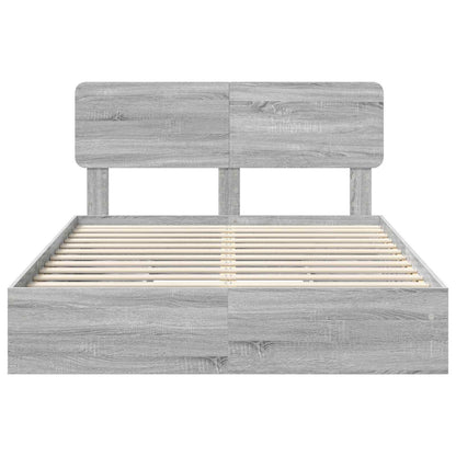 Letto con Contenitore con testiera Grigio Sonoma 150 x 200 cm | homemem39