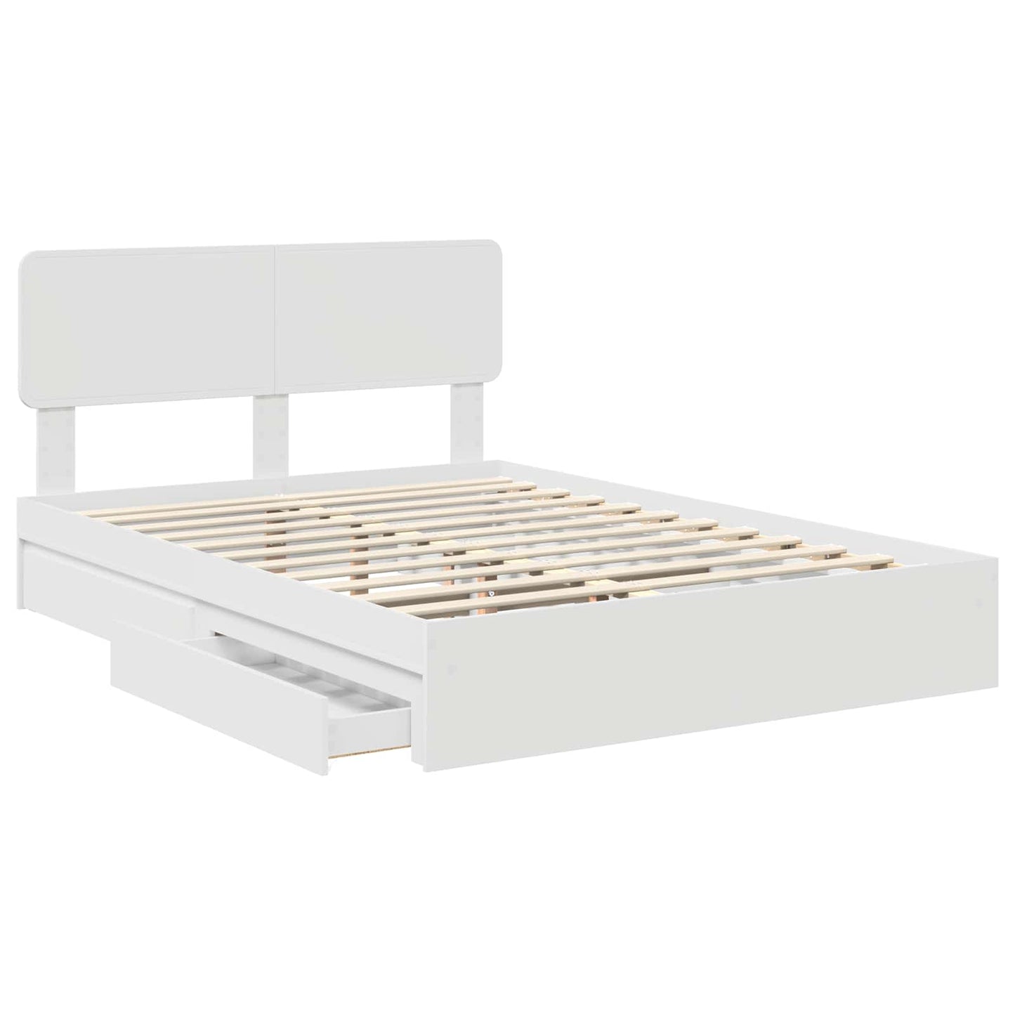 Letto con Contenitore Bianco 140 x 200 cm Legno multistrato | homemem39