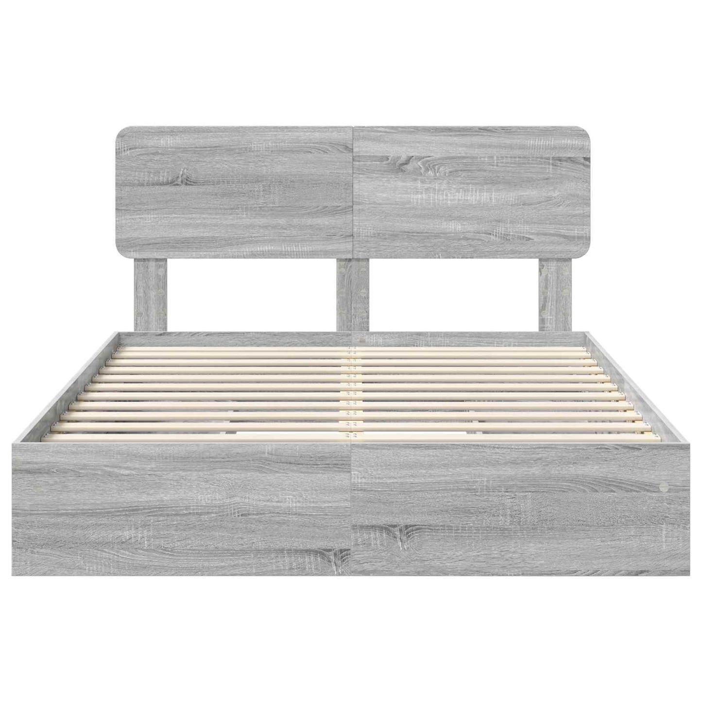 Letto con Contenitore con testiera Grigio Sonoma 140 x 200 cm | homemem39