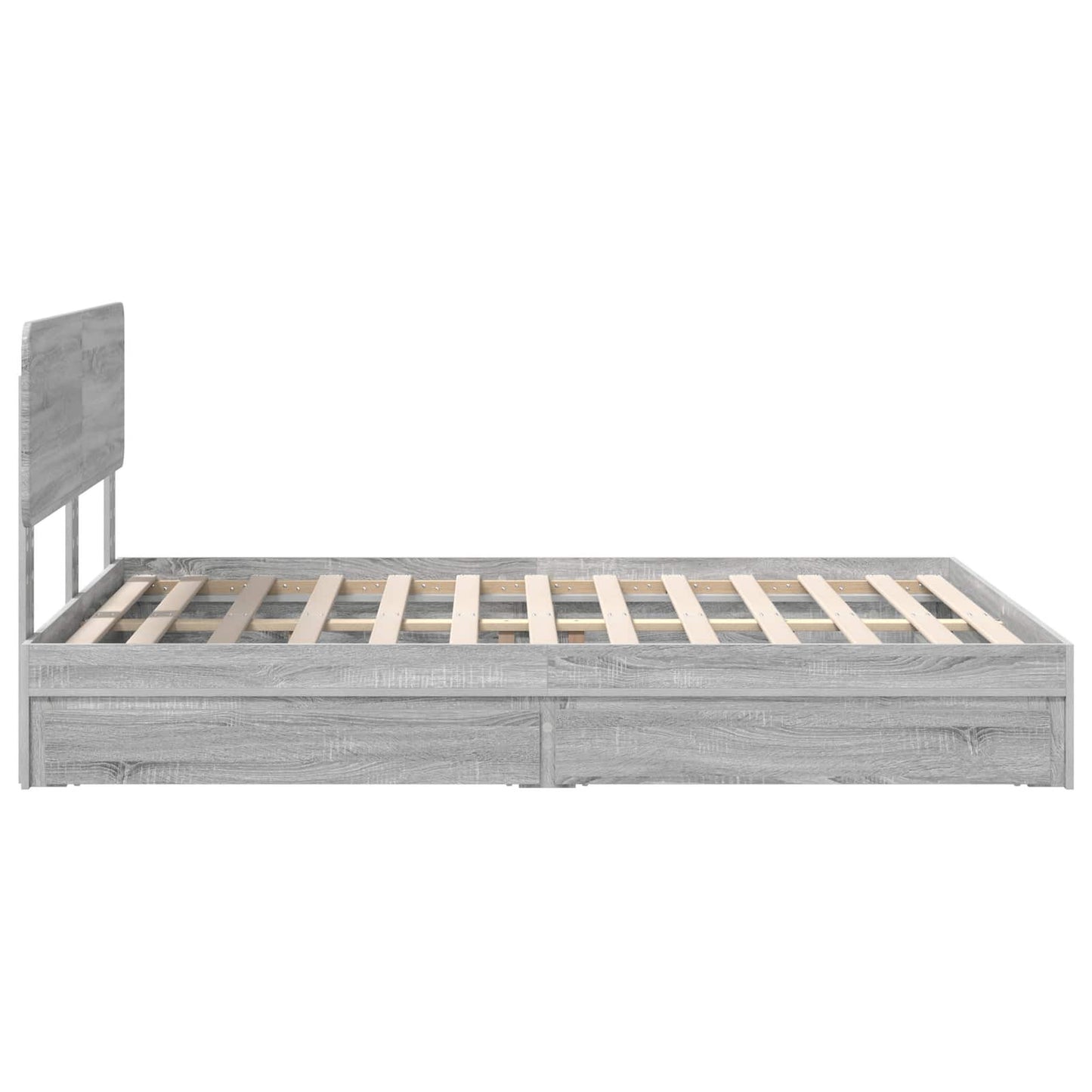 Letto con Contenitore con testiera Grigio Sonoma 140 x 200 cm | homemem39