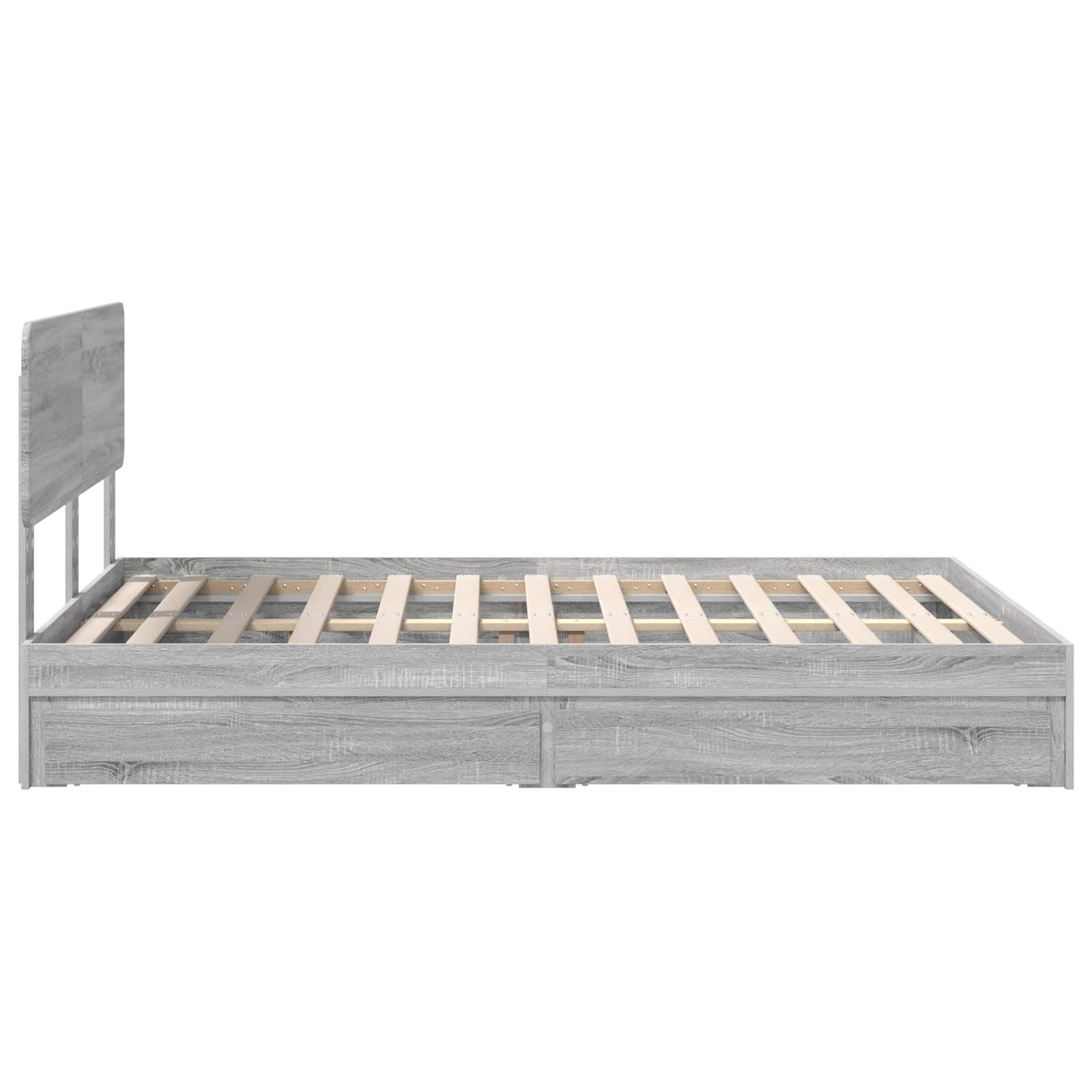 Letto con Contenitore con testiera Grigio Sonoma 140 x 200 cm | homemem39