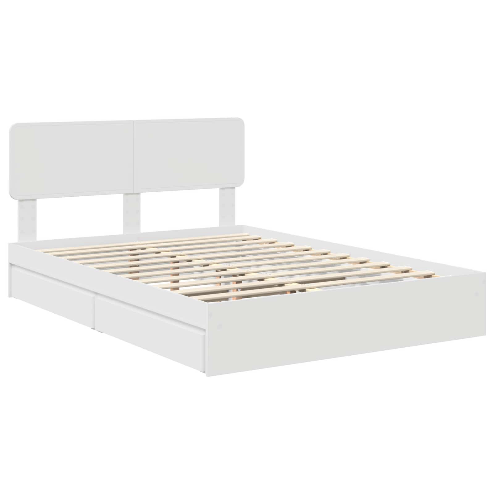 Letto con Contenitore Bianco 140 x 190 cm Legno multistrato | homemem39