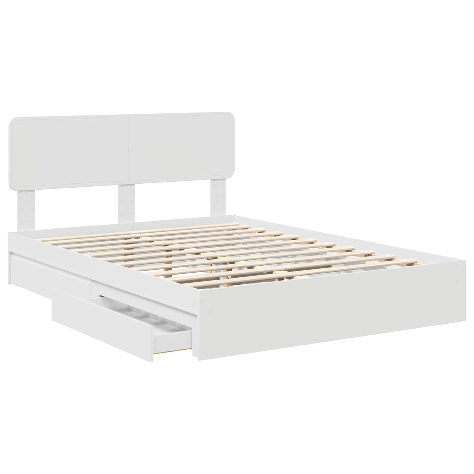 Letto con Contenitore Bianco 140 x 190 cm Legno multistrato | homemem39