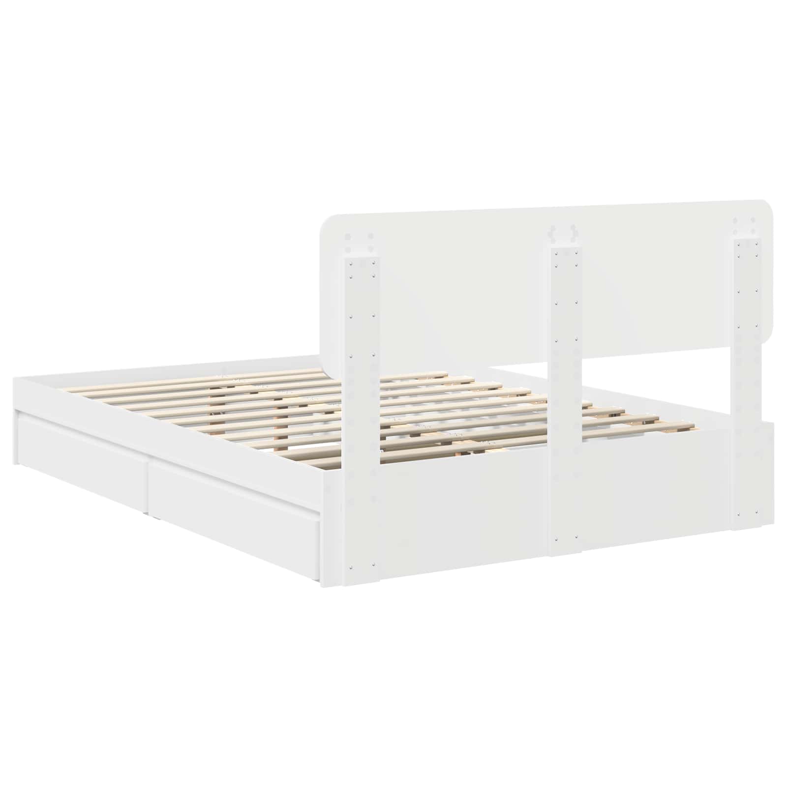 Letto con Contenitore Bianco 140 x 190 cm Legno multistrato | homemem39