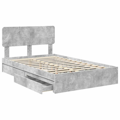 Letto con Contenitore con testiera Grigio cemento 135 x 190 cm | homemem39
