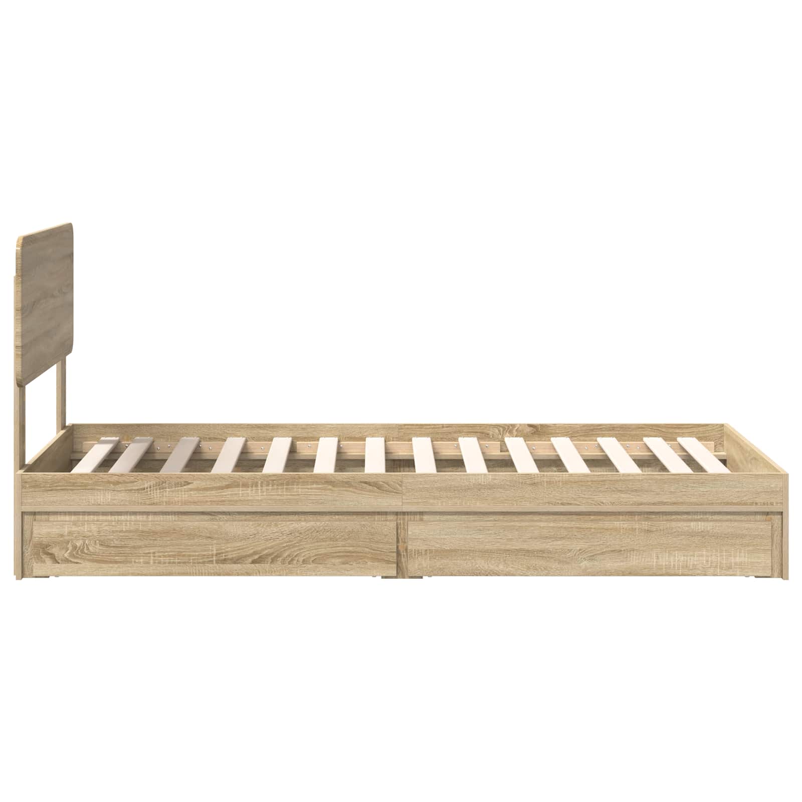 Letto con Contenitore con testiera Rovere Sonoma 100 x 200 cm | homemem39