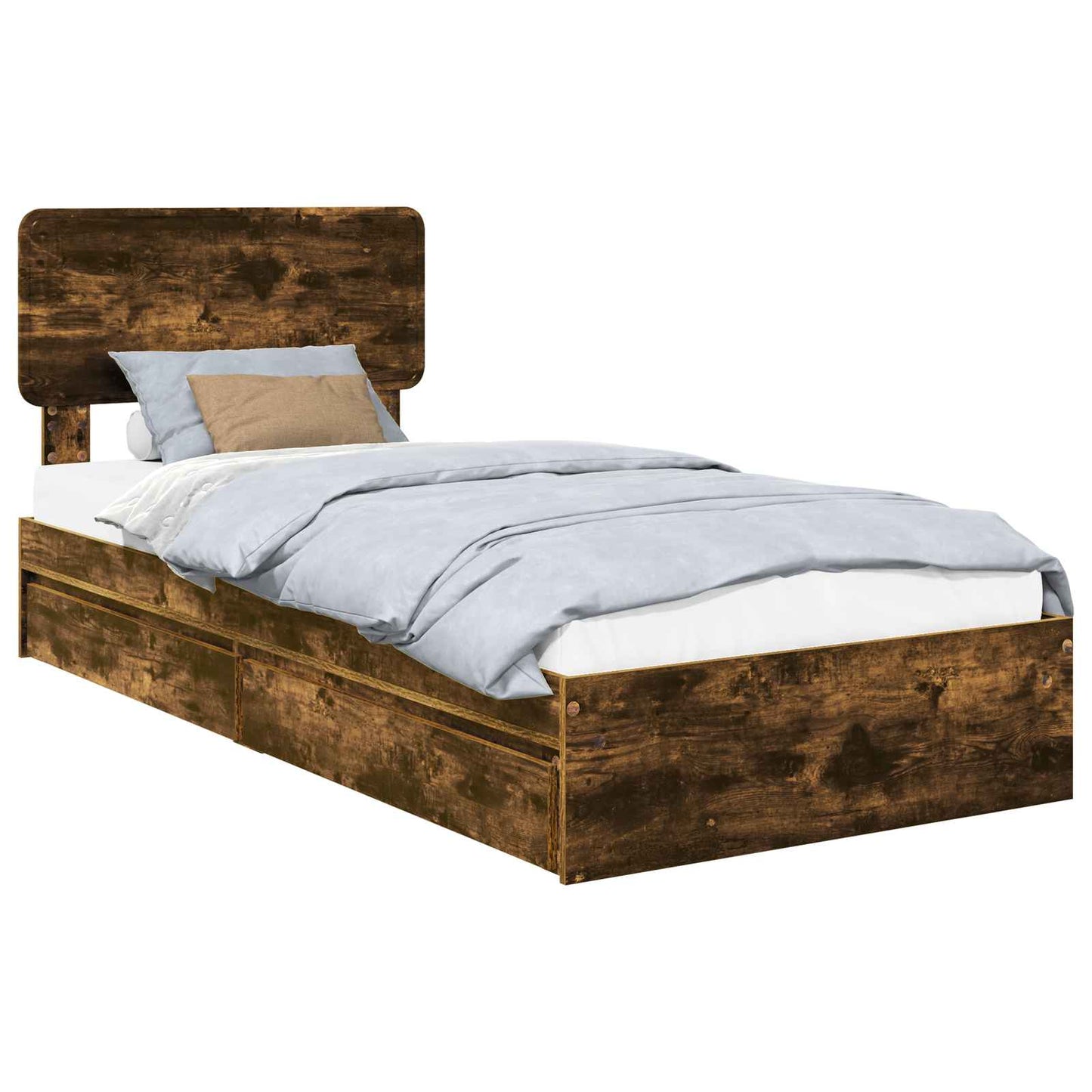Letto con Contenitore con testiera Rovere fumé 100 x 200 cm | homemem39