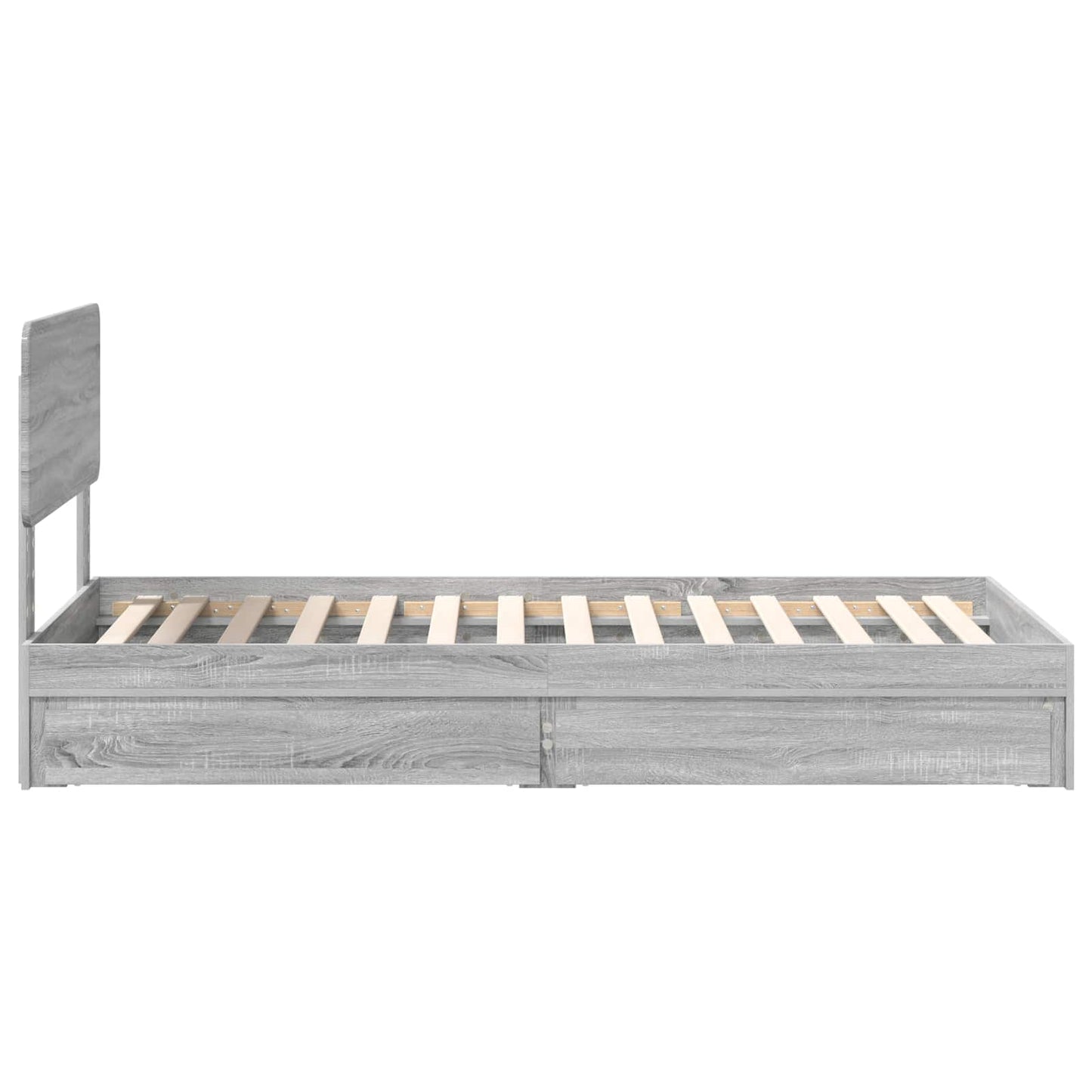 Letto con Contenitore con testiera Grigio Sonoma 100 x 200 cm | homemem39