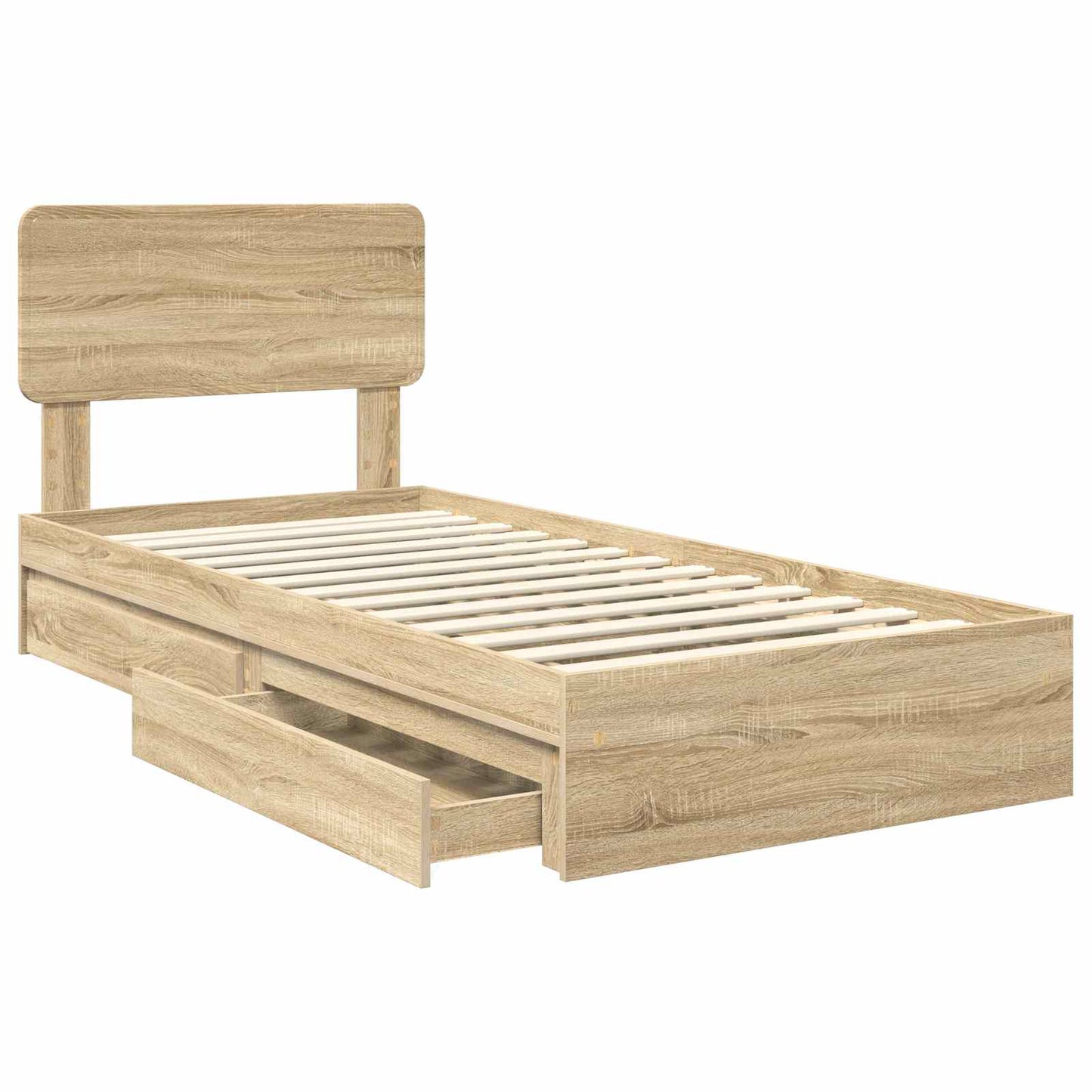 Letto con Contenitore con testiera Rovere Sonoma 90 x 200 cm | homemem39