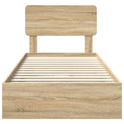 Letto con Contenitore con testiera Rovere Sonoma 90 x 200 cm | homemem39