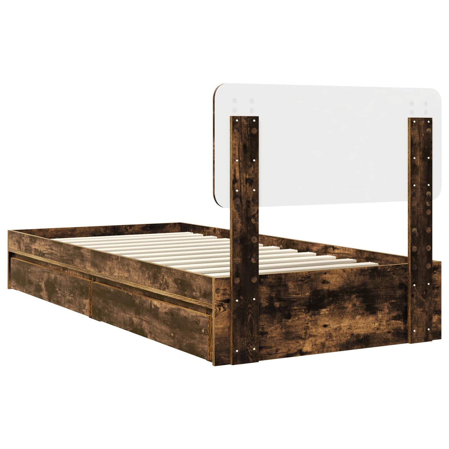 Letto con Contenitore Rovere fumé 90 x 200 cm Legno multistrato | homemem39