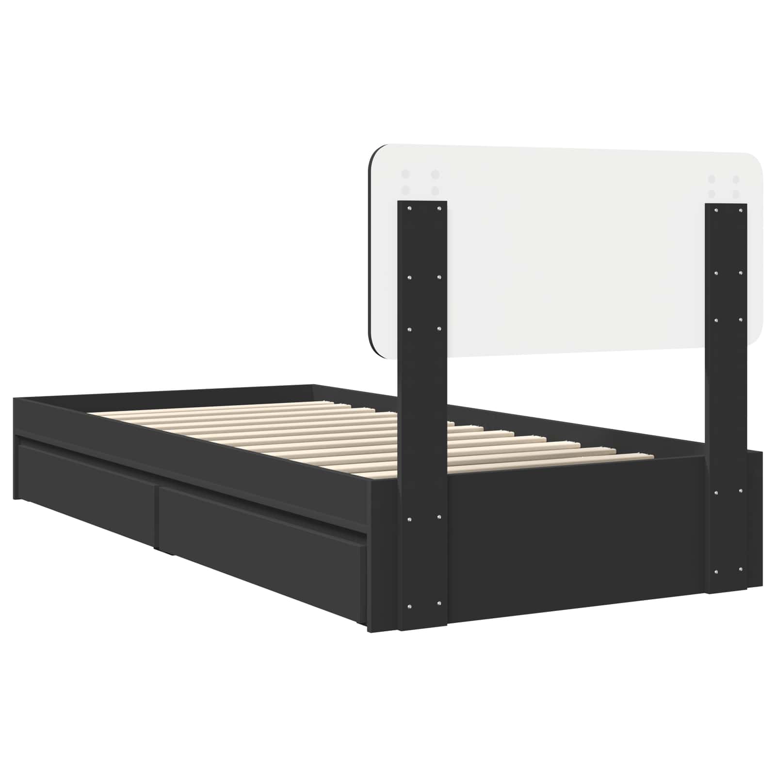 Letto con Contenitore Nero 90 x 190 cm Legno multistrato | homemem39