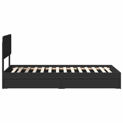 Letto con Contenitore Nero 90 x 190 cm Legno multistrato | homemem39