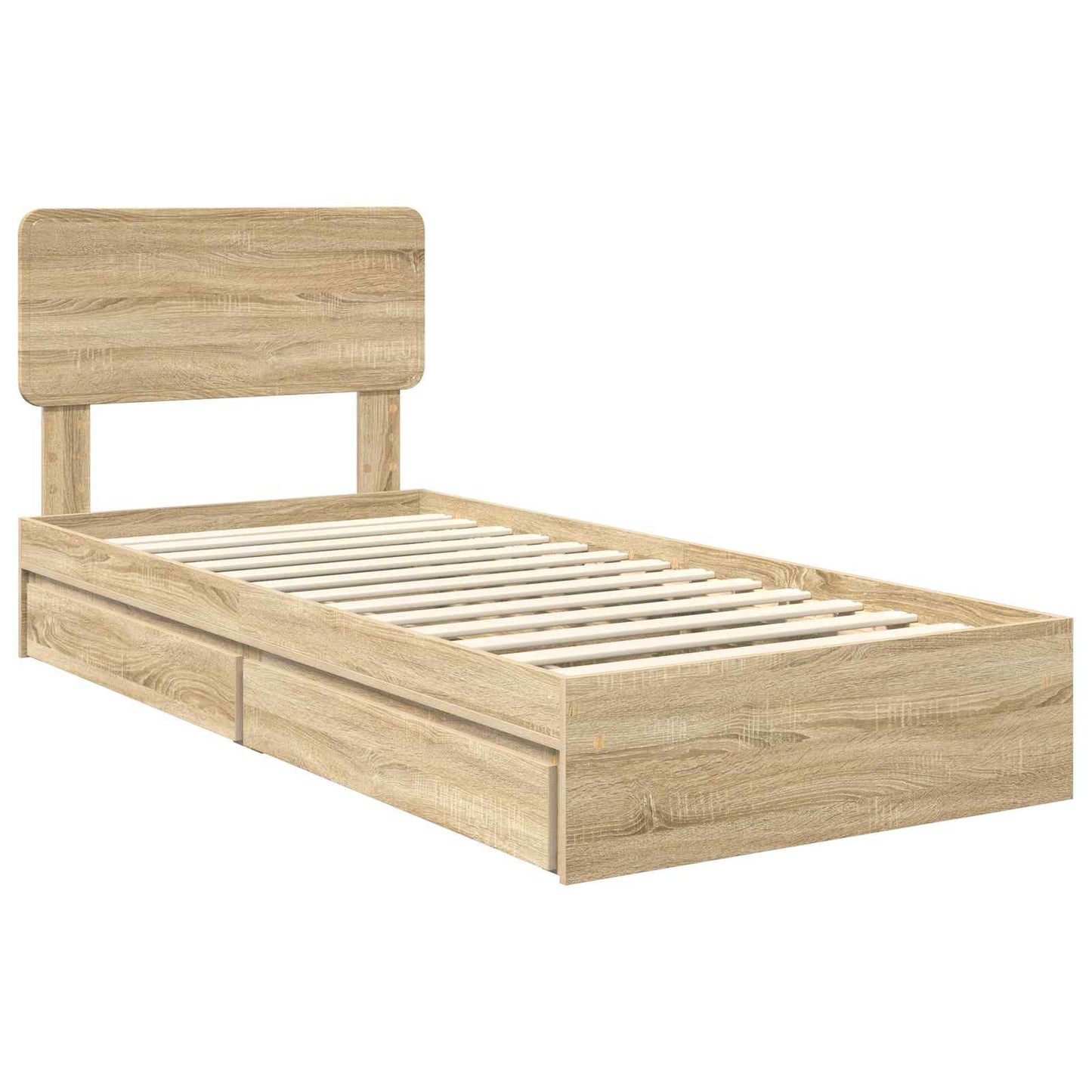 Letto con Contenitore con testiera Rovere Sonoma 90 x 190 cm | homemem39