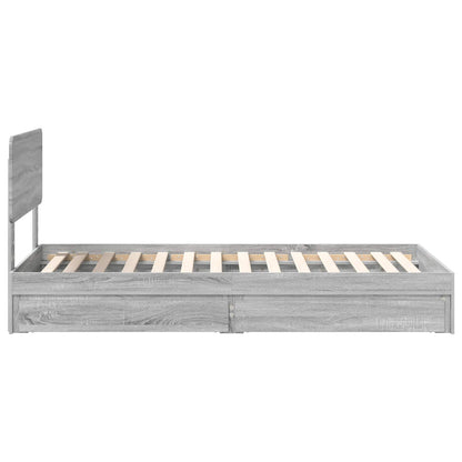 Letto con Contenitore con testiera Grigio Sonoma 90 x 190 cm | homemem39