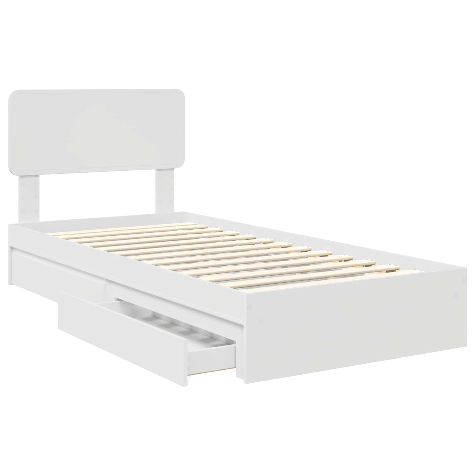 Letto con Contenitore Bianco 75 x 190 cm Legno multistrato | homemem39