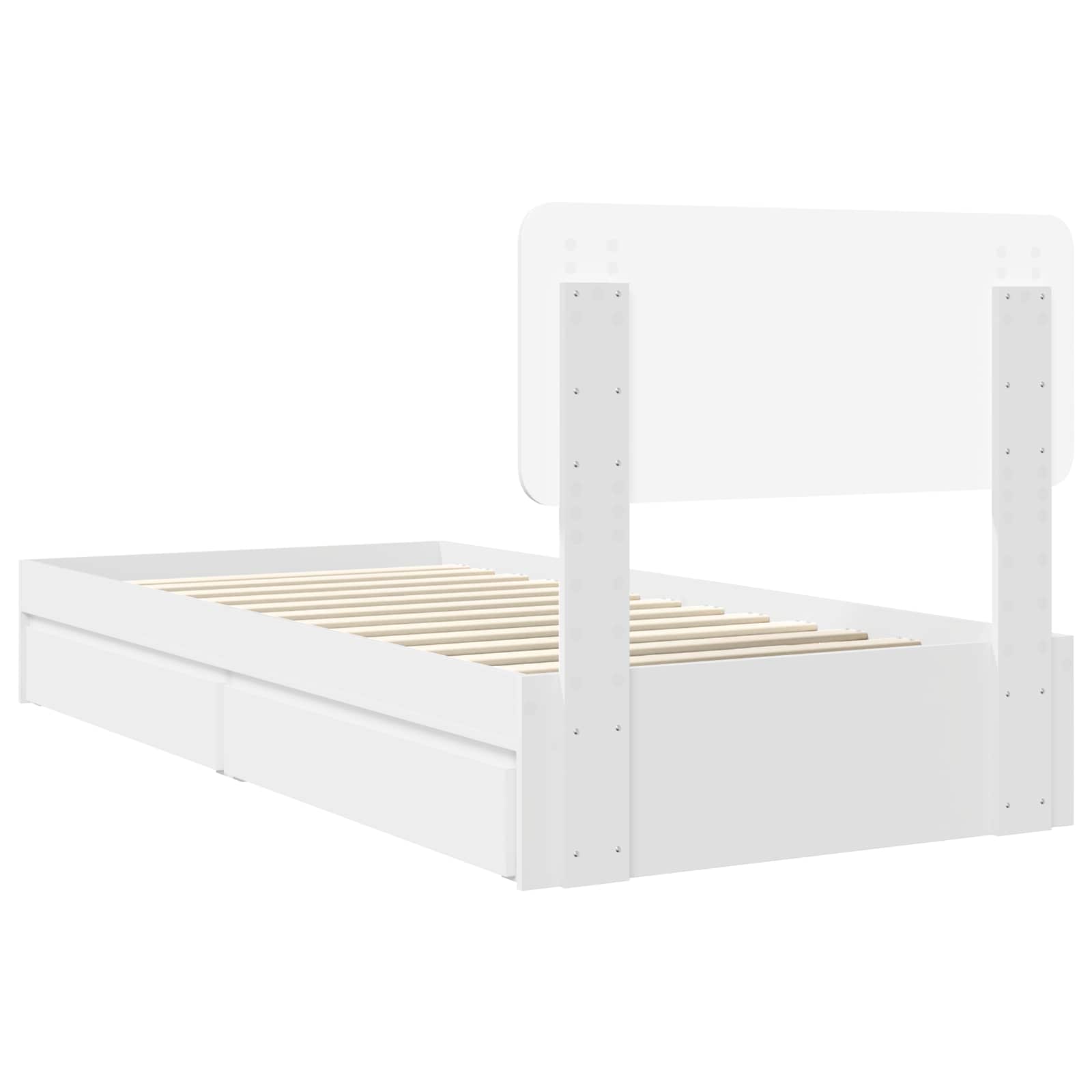 Letto con Contenitore Bianco 75 x 190 cm Legno multistrato | homemem39
