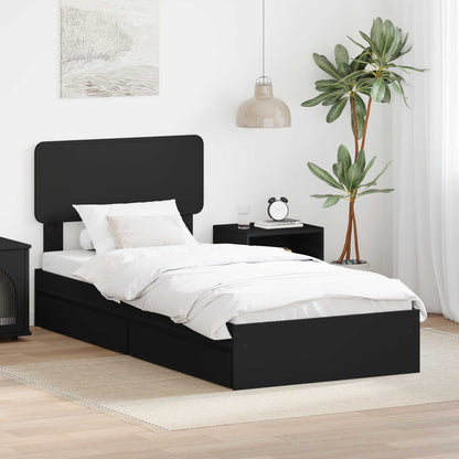 Letto con Contenitore Nero 75 x 190 cm Legno multistrato | homemem39