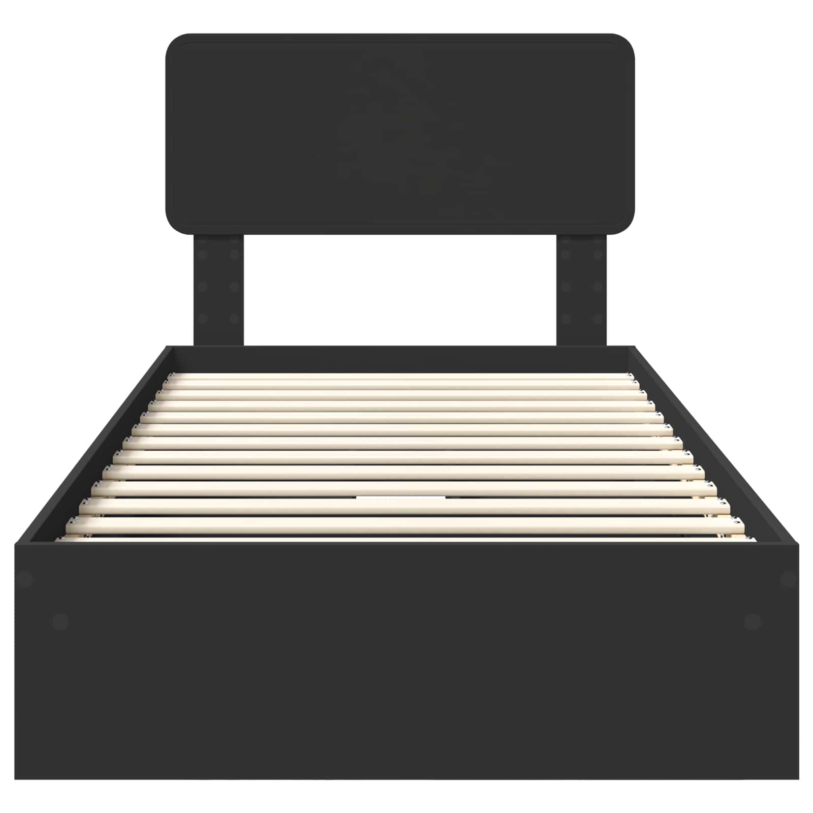 Letto con Contenitore Nero 75 x 190 cm Legno multistrato | homemem39
