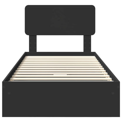 Letto con Contenitore Nero 75 x 190 cm Legno multistrato | homemem39