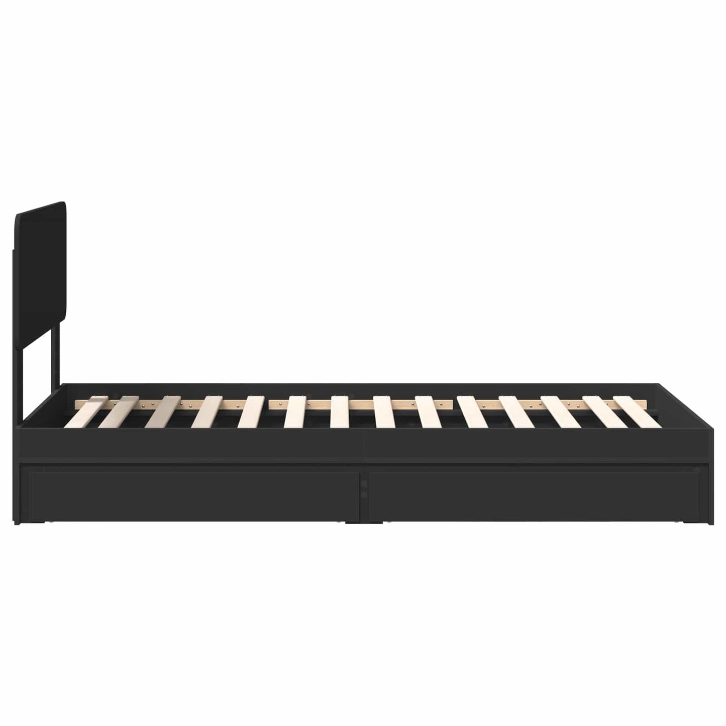 Letto con Contenitore Nero 75 x 190 cm Legno multistrato | homemem39
