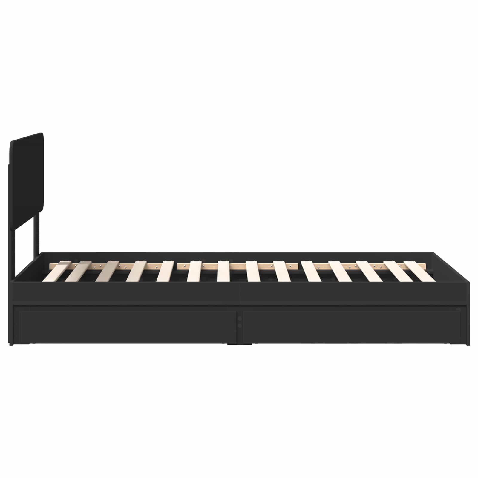 Letto con Contenitore Nero 75 x 190 cm Legno multistrato | homemem39