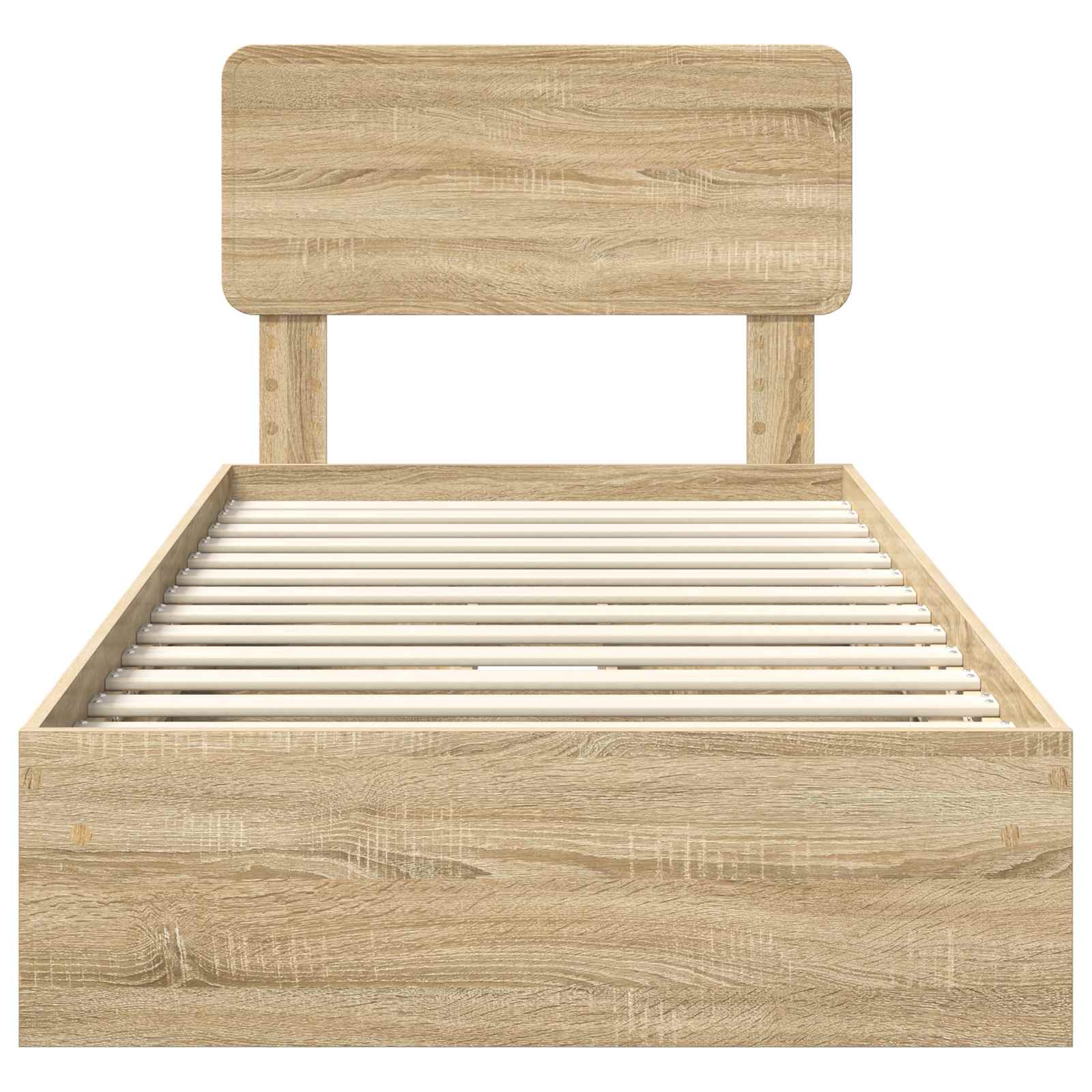 Letto con Contenitore con testiera Rovere Sonoma 75 x 190 cm | homemem39