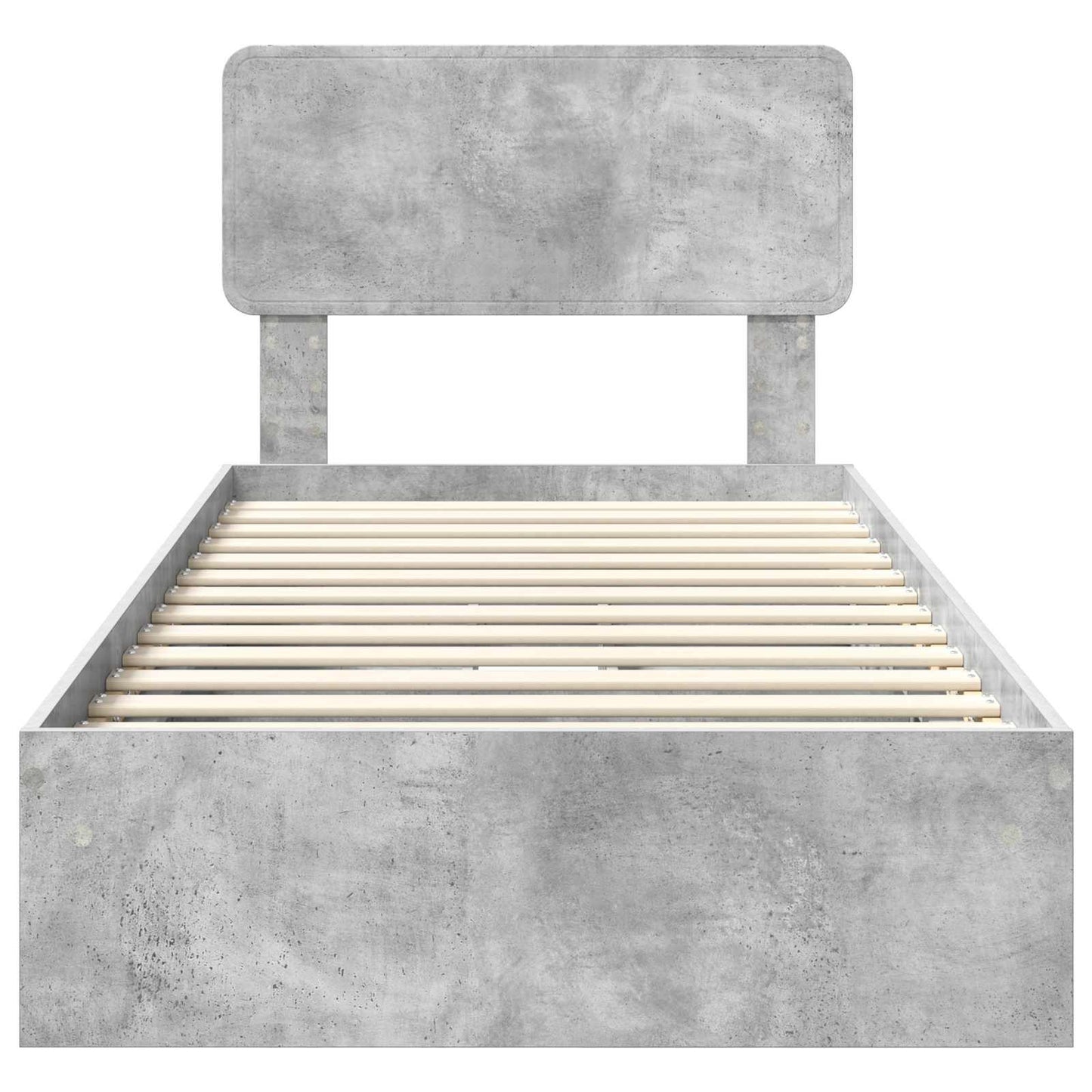 Letto con Contenitore con testiera Grigio cemento 70 x 190 cm | homemem39