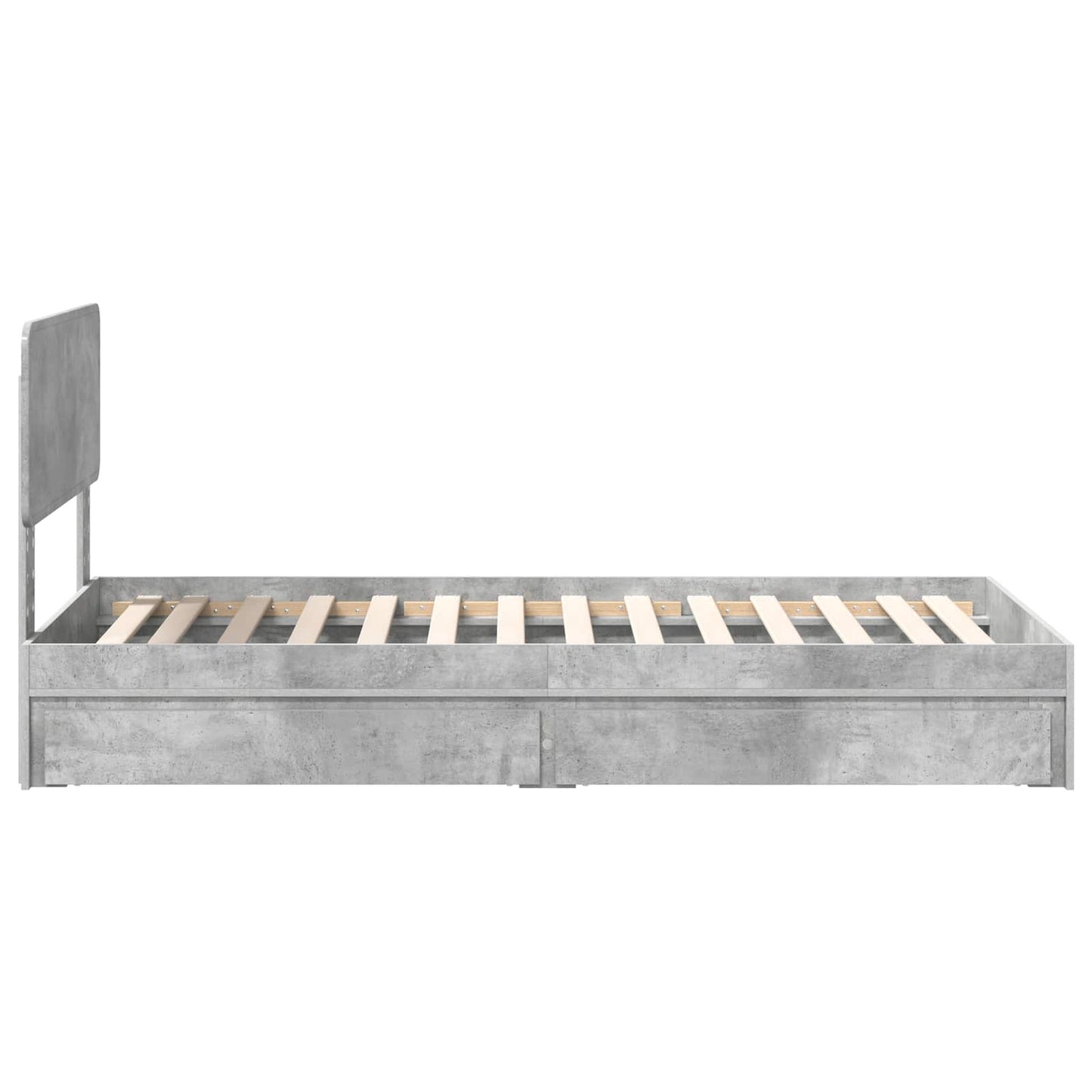 Letto con Contenitore con testiera Grigio cemento 70 x 190 cm | homemem39