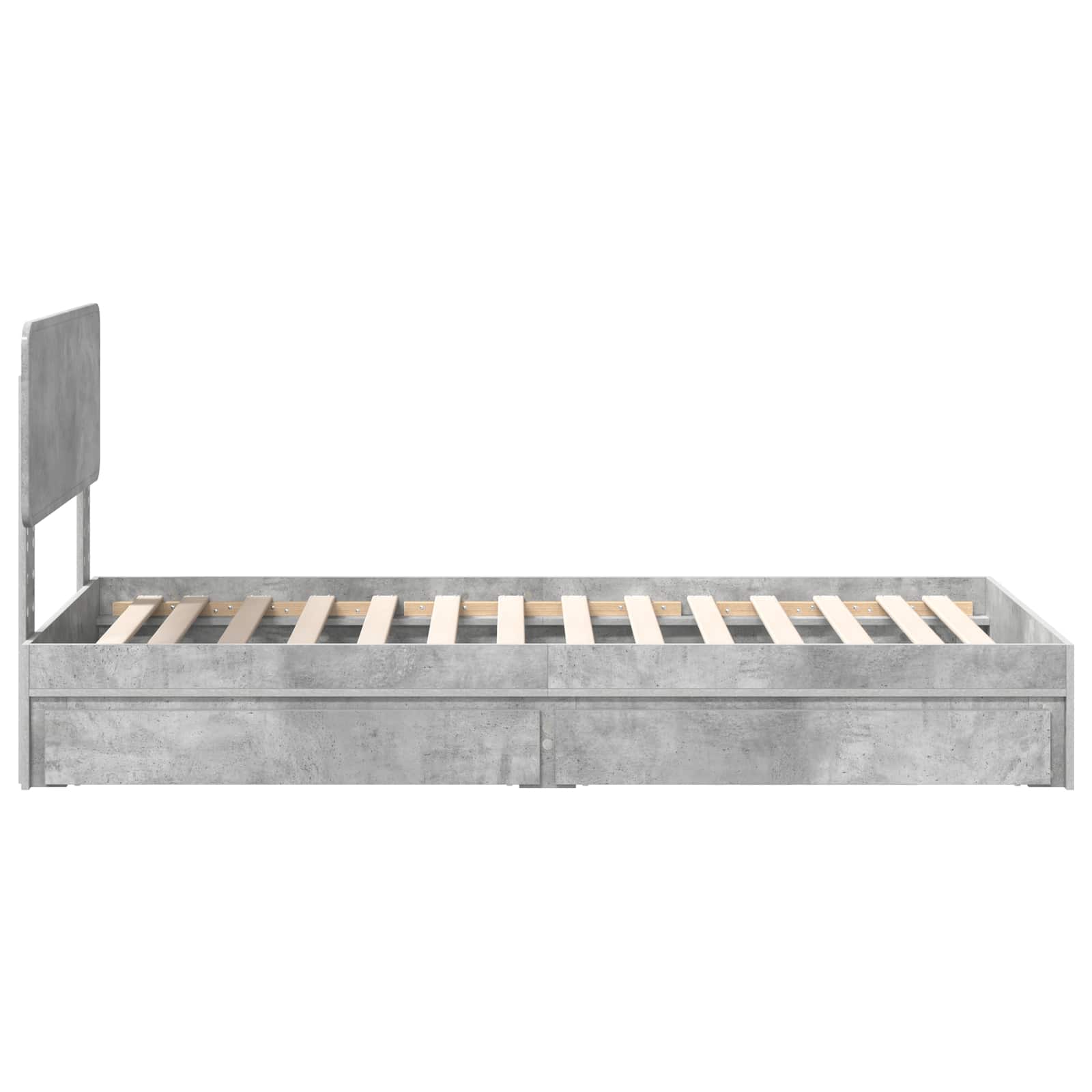 Letto con Contenitore con testiera Grigio cemento 70 x 190 cm | homemem39