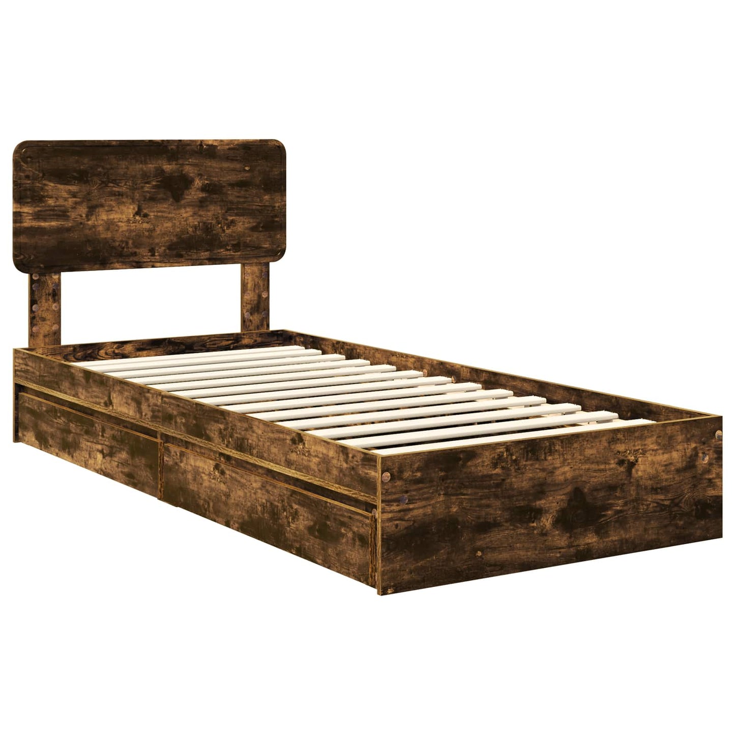 Letto con Contenitore Rovere fumé 75 x 190 cm Legno multistrato | homemem39