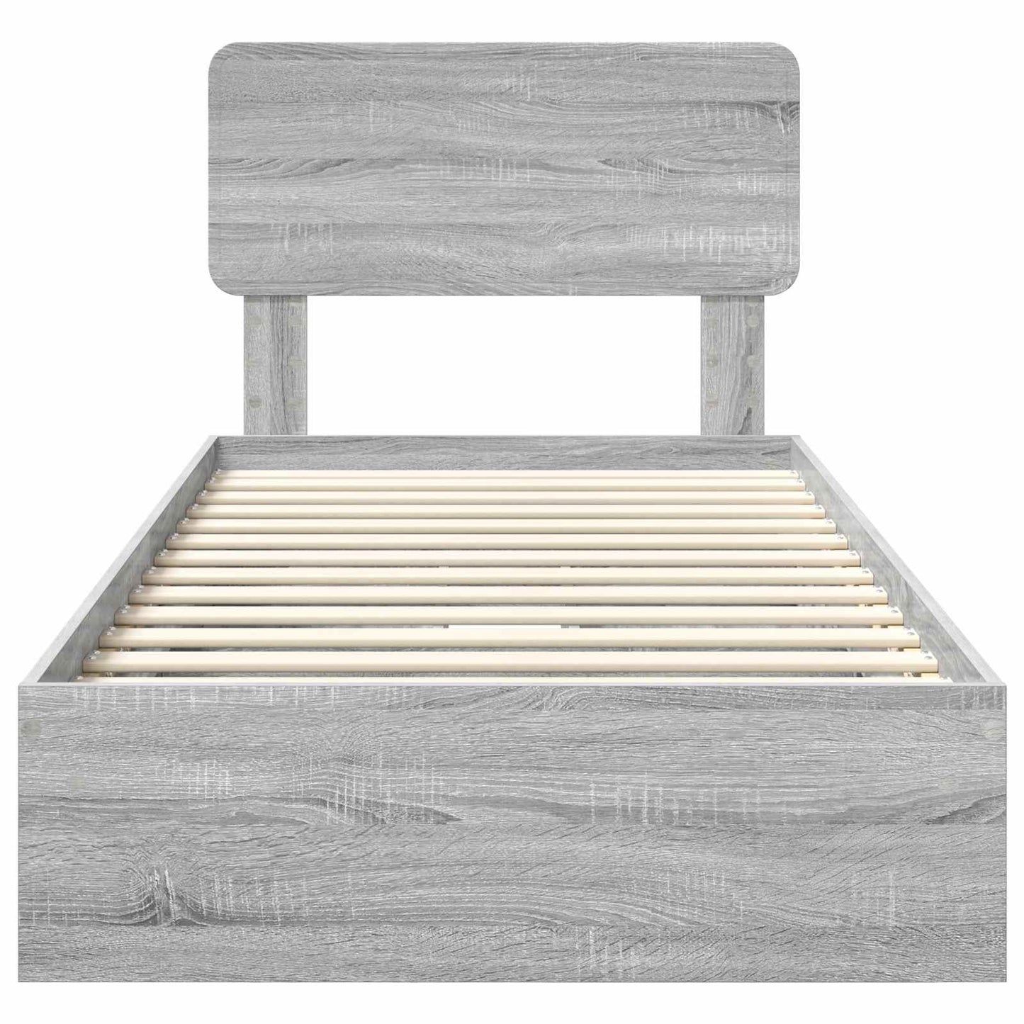 Letto con Contenitore con testiera Grigio Sonoma 75 x 190 cm | homemem39