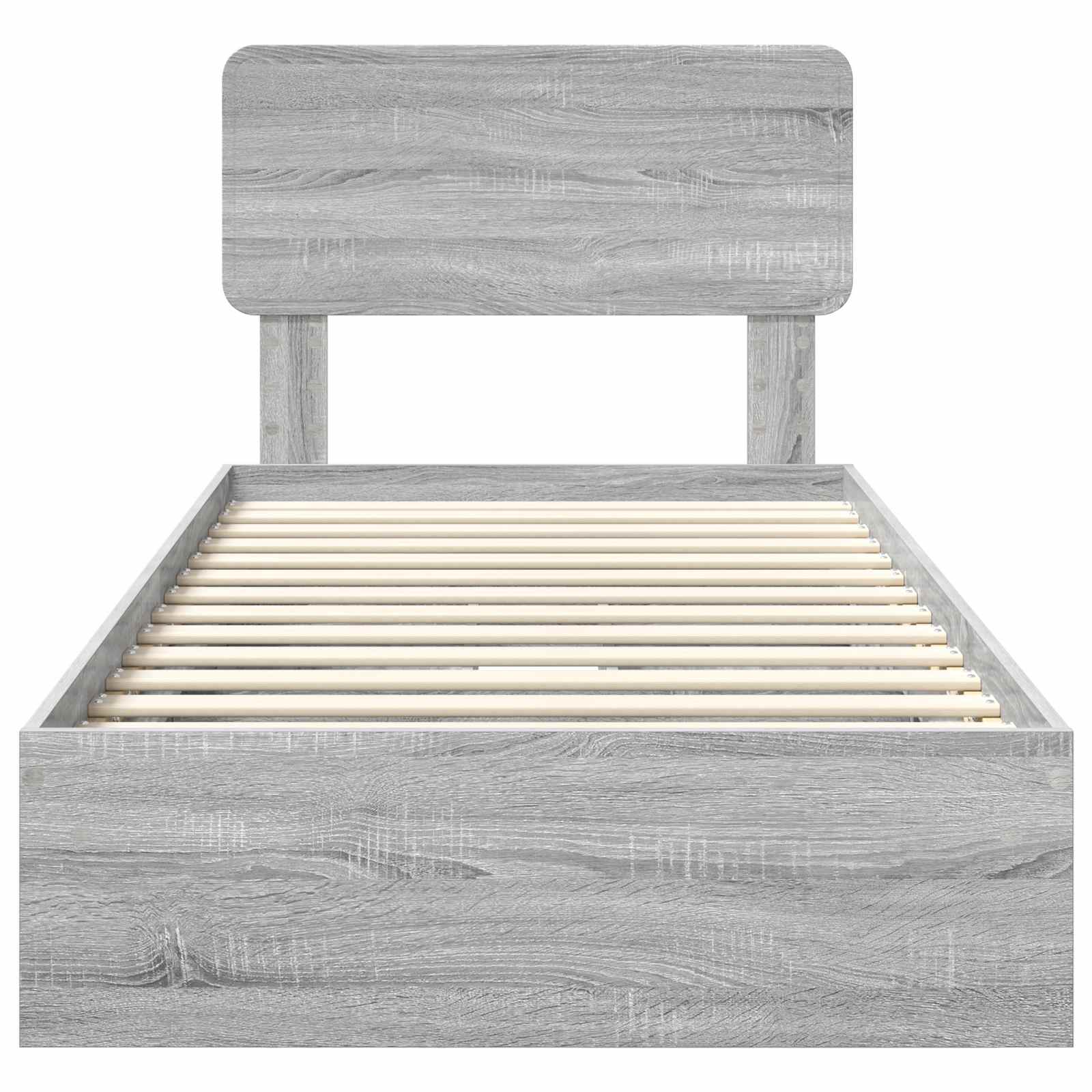 Letto con Contenitore con testiera Grigio Sonoma 75 x 190 cm | homemem39