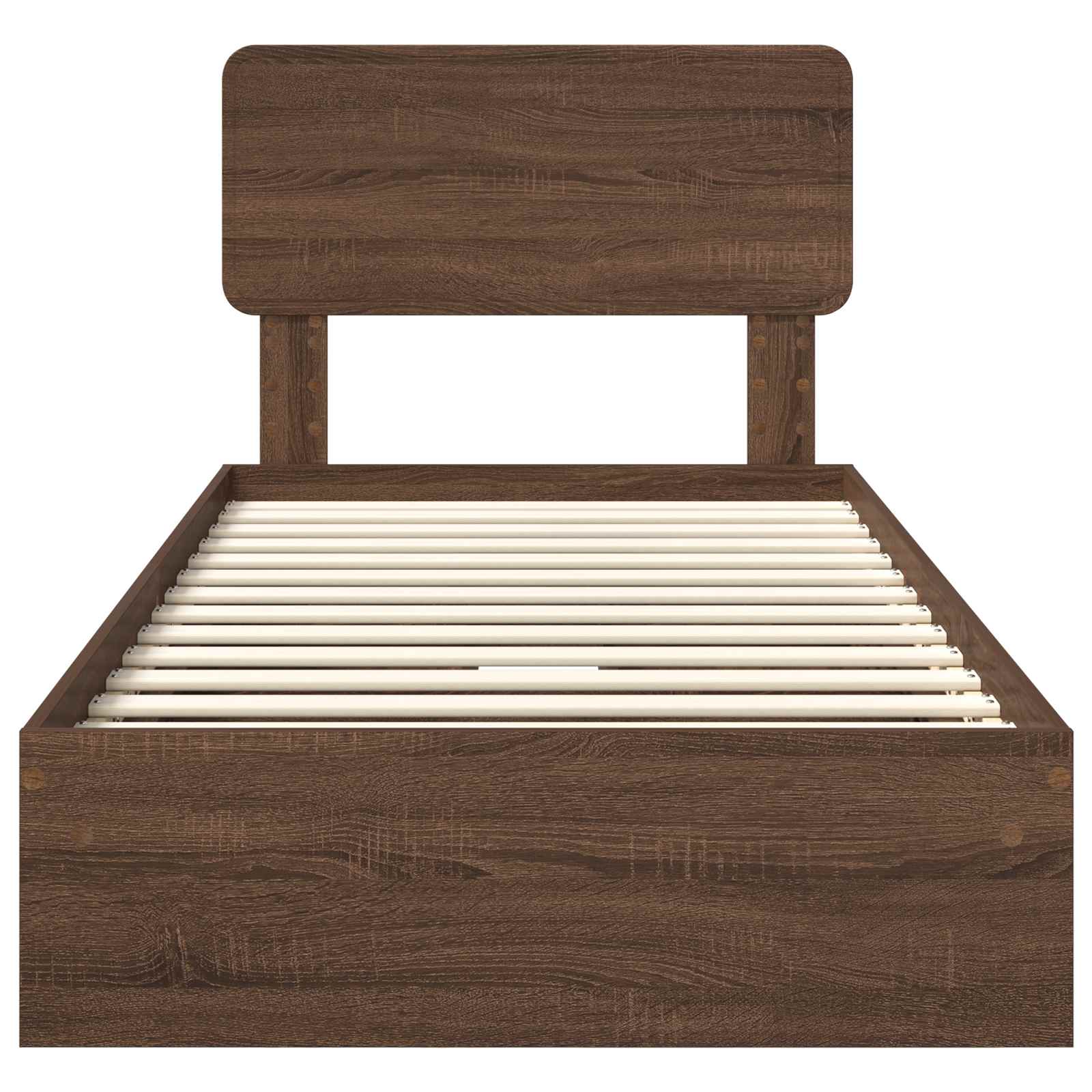Letto con Contenitore con testiera Rovere Marrone 75 x 190 cm | homemem39