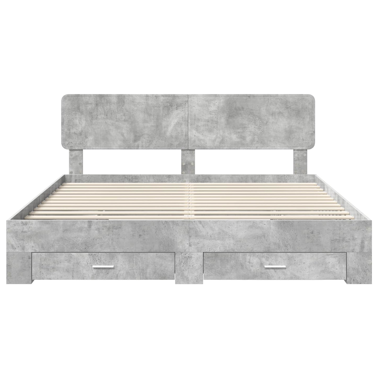 Struttura del letto con testiera Grigio cemento 200 x 200 cm | homemem39