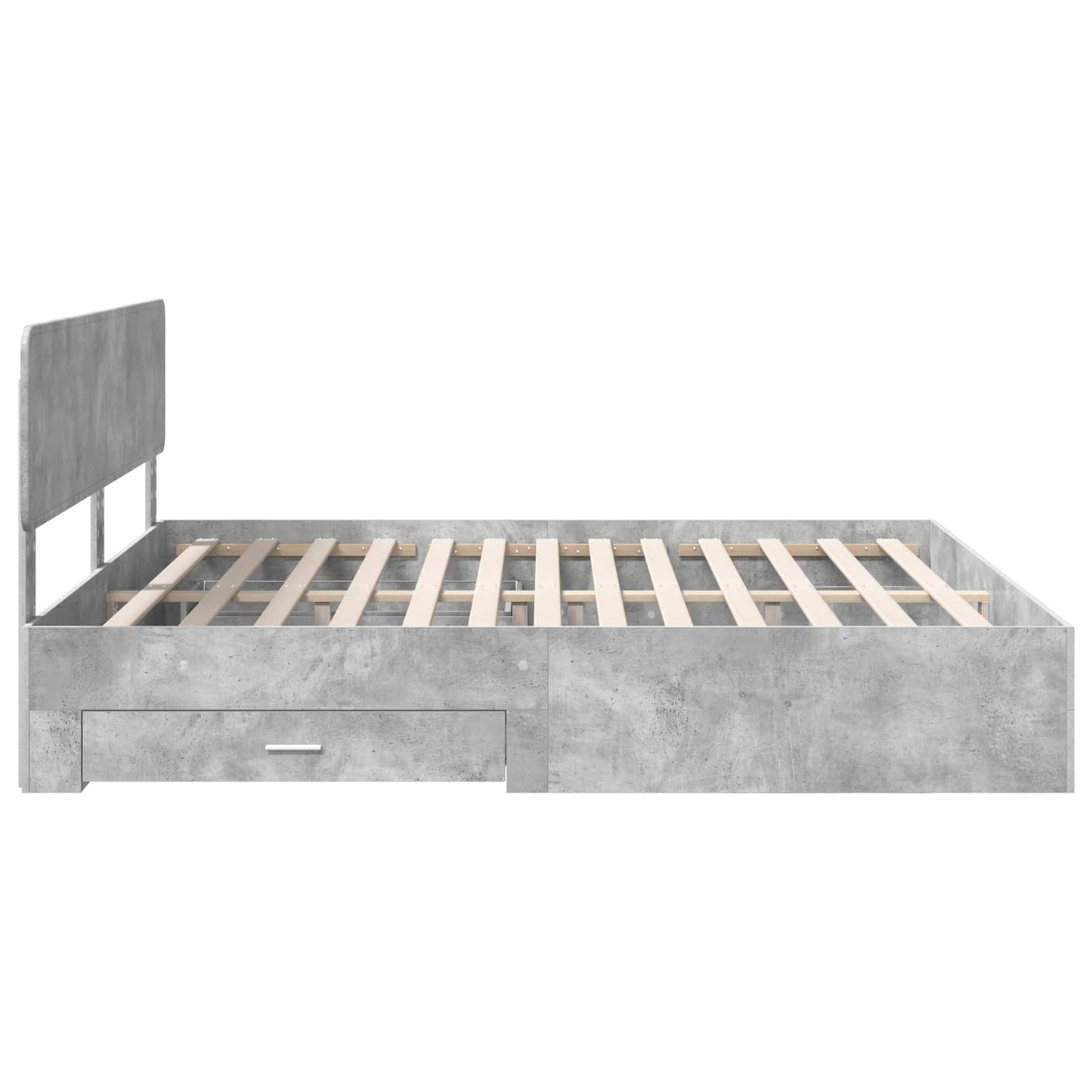 Struttura del letto con testiera Grigio cemento 200 x 200 cm | homemem39