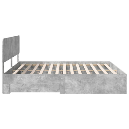 Struttura del letto con testiera Grigio cemento 200 x 200 cm | homemem39