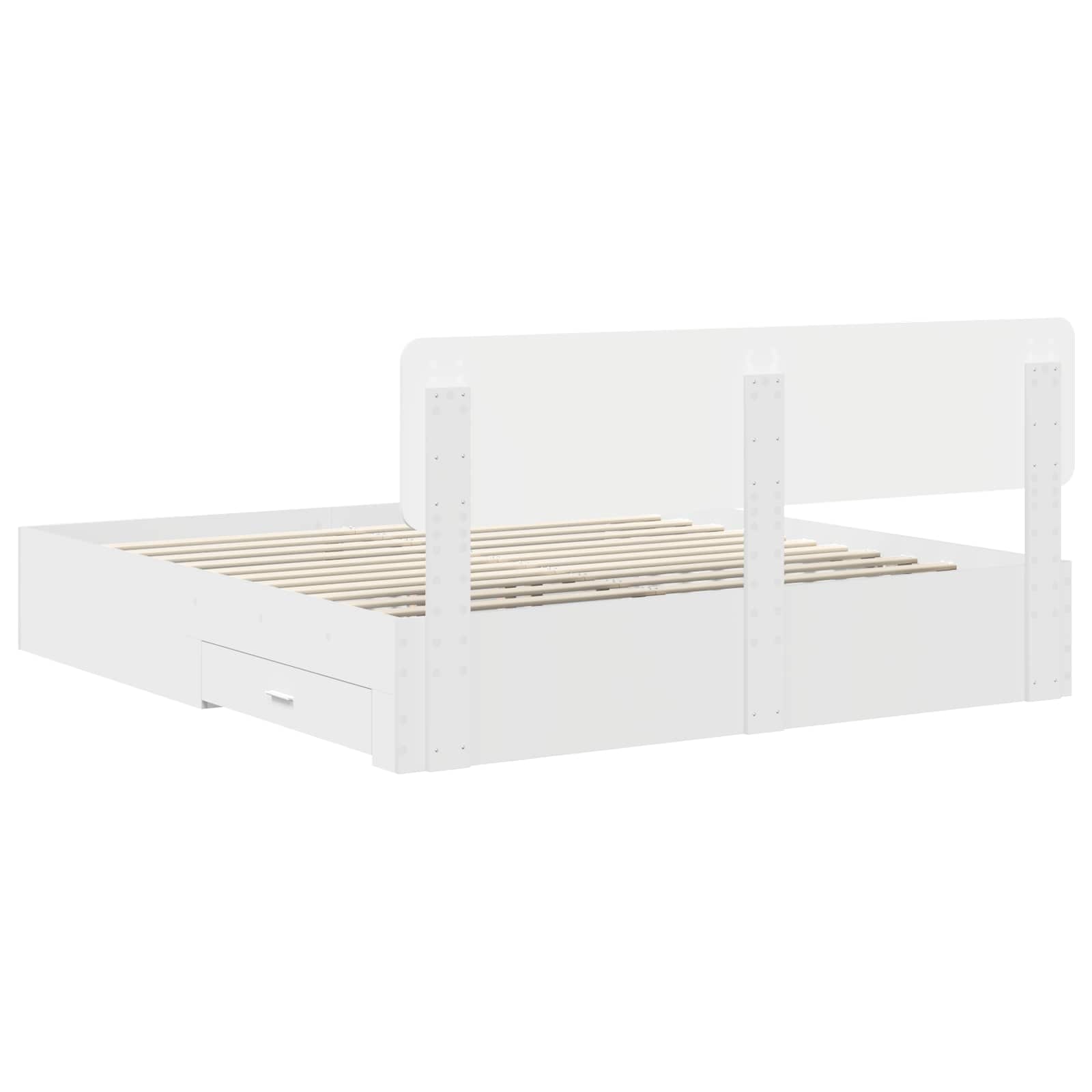 Struttura del letto Bianco 180 x 200 cm Legno multistrato | homemem39