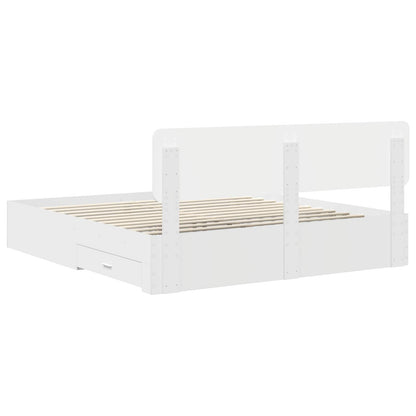 Struttura del letto Bianco 180 x 200 cm Legno multistrato | homemem39